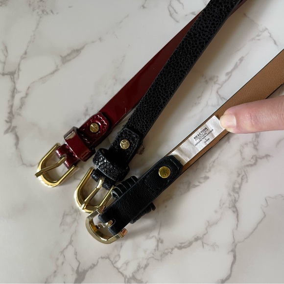 Bundle of 3 Vegan Leather Belts by Kenneth Cole Reaction, Black, Burgundy size L - Picture 14 of 16